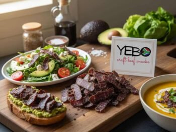 Biltong served with fresh ingredients