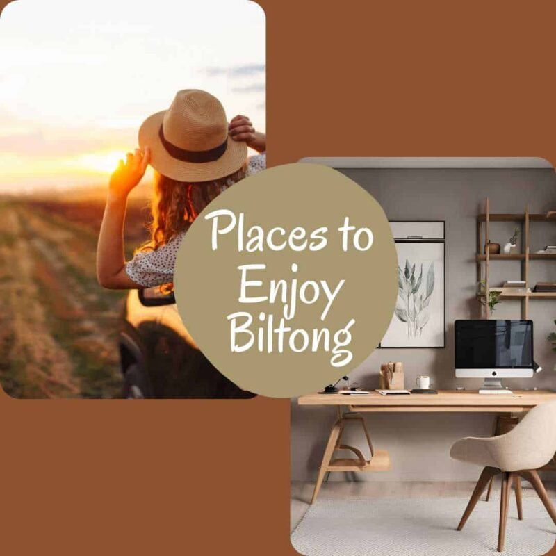 Places to enjoy biltong, from the office to road trips.