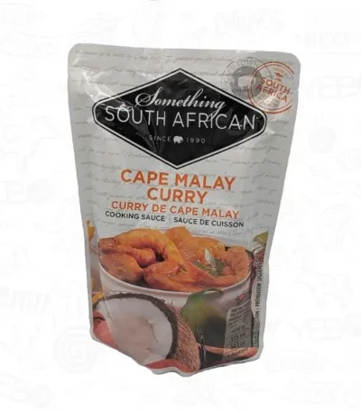 a close up of a package of Cape Malay Curry cooking sauce