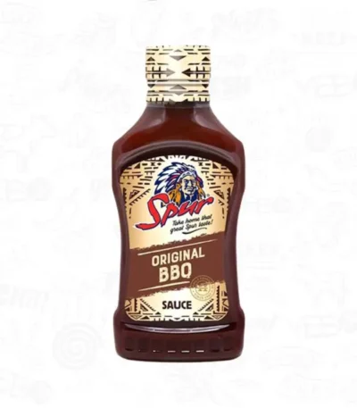 a bottle of spur barbecue sauce