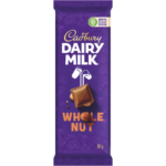 Cadbury Whole Nut Slab 80g milk chocolate with whole roasted almonds packaging