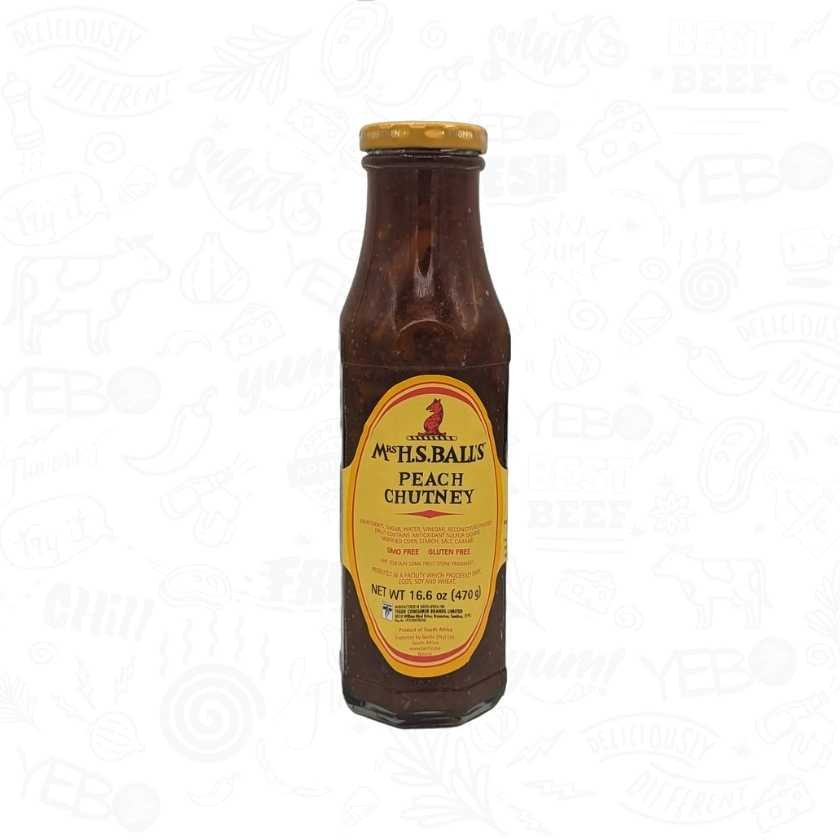 Mrs Balls Peach Chutney - 470g Mrs Balls Peach Chutney - 470g - Image 1