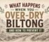 Over dry biltong guide poster with rustic design and vintage typography.