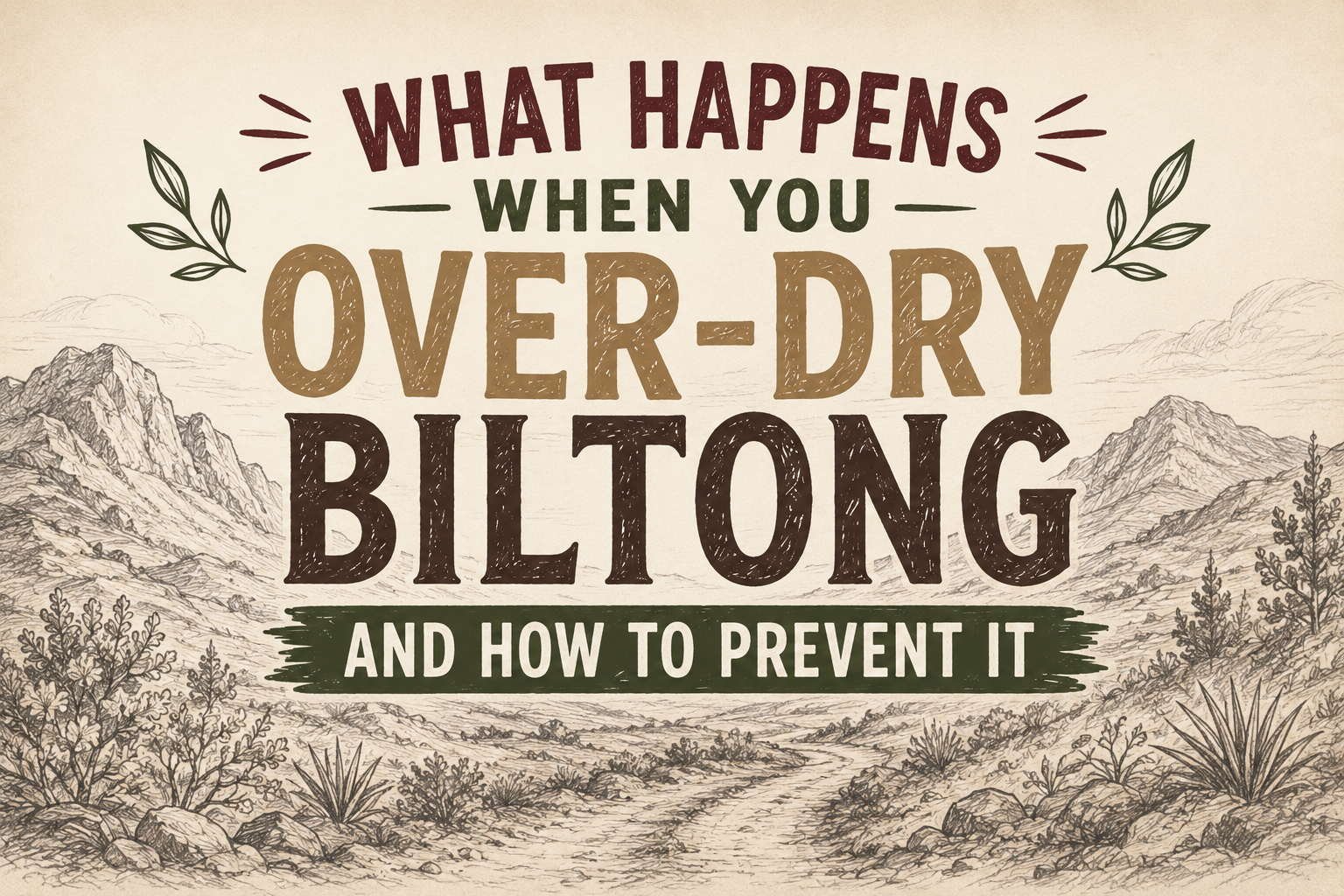 Over dry biltong guide poster with rustic design and vintage typography.